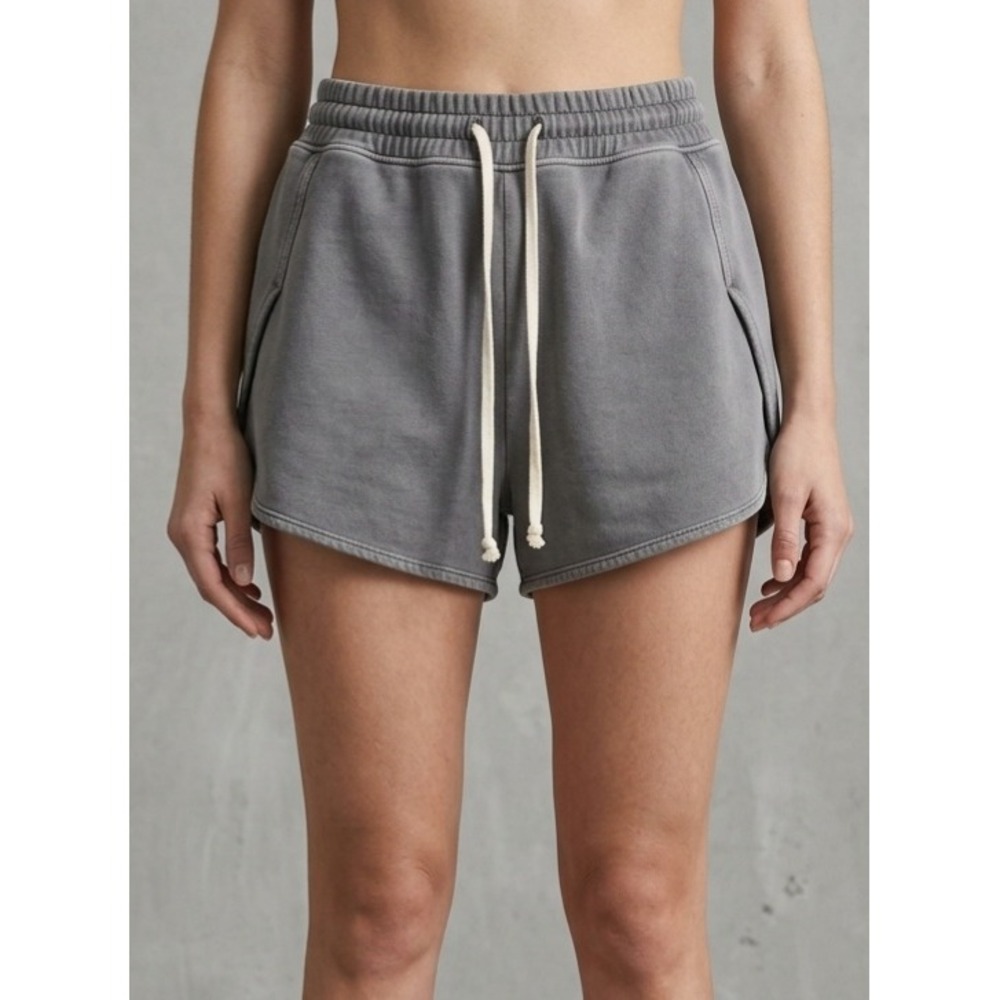 Aerie Fleece Dolphin Hem Drawstring Athletic Lounge Shorts Gray XS